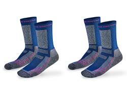 Black Crevice Merino Outdoorsocken lang, 2 Paar, navy/fuxia, 35-38 von Black Crevice