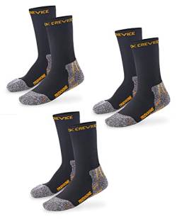 Black Crevice Trekkingsocken lang, 3 Paar, black/orange, 39-42 von Black Crevice