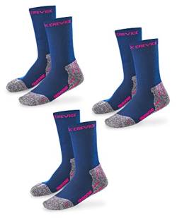 Black Crevice Trekkingsocken lang, 3 Paar, navy/fuxia, 39-42 von Black Crevice