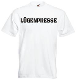 Black Dragon - T-Shirt Herren - Party - Funshirt - Fasching - Freizeit Weiss - Lügenpresse - XXL von Black Dragon