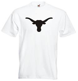 T-Shirt Herren Weiss - Longhorn Steer - M von Black Dragon