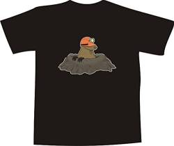 T-Shirt - Herren - schwarz - L - Maulwurf mit Helm und Lampe - Bedruckt - lustig witzige Motive - Fasching Party Fun Sport von Black Dragon