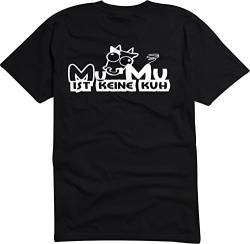 T-Shirt - Herren - schwarz - L - Mumu ist Keine Kuh - Bedruckt - lustig witzige Motive - Fasching Party Fun Sport von Black Dragon