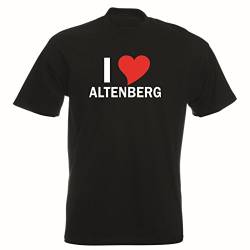 T-Shirt - Herren - schwarz - L - Stadt - i Love Altenberg - Bedruckt - lustig witzige Motive - Name Herz - Fasching Party Fun Sport von Black Dragon