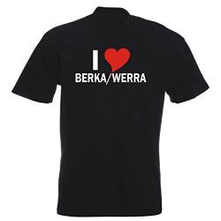 T-Shirt - Herren - schwarz - XXL - Stadt - i Love Berka - Werra - Bedruckt - lustig witzige Motive - Name Herz - Fasching Party Fun Sport von Black Dragon