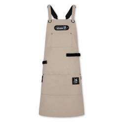 Black Forest Fox® COMFORT Kochschürze Grillschürze für Männer und Frauen - Küchen Schürze für Herren - Ideal als Geschenk für Männer, Oma oder Opa – robustes Canvas Schürze White Comfort von Black Forest Fox