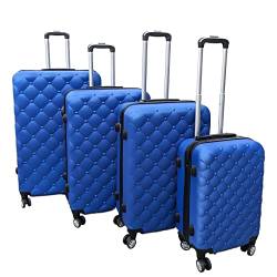 Black Ginger Reisekoffer-Set, 4-teilig mit ABS-Hartschale, 4 Rollen und abschließbaren Koffern, blau, Hartschalengepäck mit Drehrädern von Black Ginger