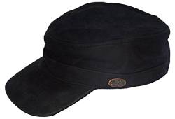 Black Jungle Army Cap Leder, Military Biker Kappe, One-Size (Schwarz, One Size) von Black Jungle