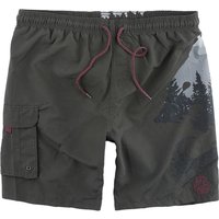 Black Premium by EMP Badeshort - Badeshorts mit Print - S bis XXL - für Männer - Größe S - grau von Black Premium by EMP