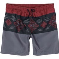 Black Premium by EMP Badeshort - Tricolor Swim Shorts with Arrow Print - S bis XXL - für Männer - Größe L - rot/schwarz von Black Premium by EMP