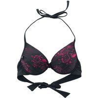 Black Premium by EMP Bikini-Oberteil - Schwarzes Bikinioberteil mit Skull & Roses Motiv - S bis XXL - für Damen - Größe XL - schwarz von Black Premium by EMP