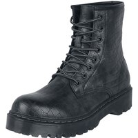 Black Premium by EMP Boot - Schnürboots mit Krokodilhautmuster - EU37 bis EU41 - für Damen - Größe EU38 - schwarz von Black Premium by EMP