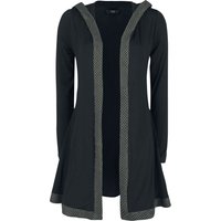 Black Premium by EMP Cardigan - Cardigan mit Kapuze und Knoten-Borte - S bis 5XL - für Damen - Größe 4XL - schwarz von Black Premium by EMP