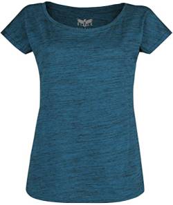 Black Premium by EMP Damen Blaue-meliertes T-Shirt XL von Black Premium by EMP