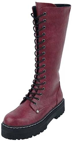 Black Premium by EMP Damen Dunkelrote Schnürboots EU39 von Black Premium by EMP