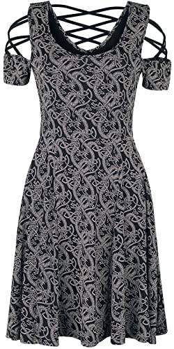 Black Premium by EMP Damen Kleid mit Schnürung und keltisch anmutendem Print schwarz 5XL von Black Premium by EMP