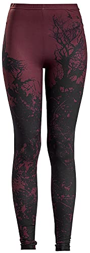 Black Premium by EMP Damen dunkelrote Leggings mit Allover-Print XS von Black Premium by EMP