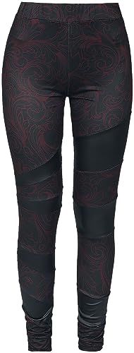 Black Premium by EMP Damen schwarz-rote Leggings mit Ornament-Print L von Black Premium by EMP