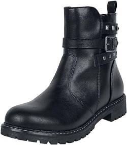 Black Premium by EMP Damen schwarze Boots mit Schnallen und Nieten EU37 von Black Premium by EMP