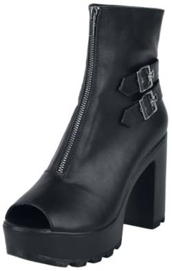 Black Premium by EMP Damen schwarze Peeptoe Stiefelette mit Reißverschluss EU38 von Black Premium by EMP