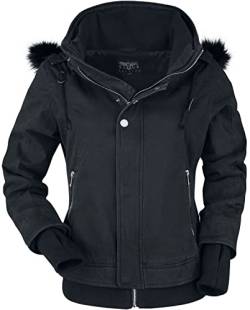 Black Premium by EMP Damen schwarze Winterjacke mit Fell-Kapuze 3XL von Black Premium by EMP