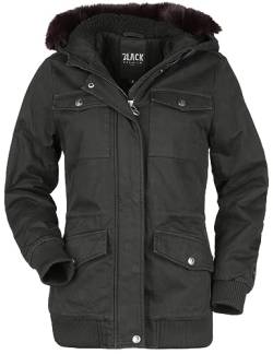 Black Premium by EMP Damen schwarze Winterjacke mit Teddyfutter XL von Black Premium by EMP