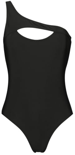 Black Premium by EMP Damen schwarzer Badeanzug mit asymmetrischer Schulter XXL von Black Premium by EMP
