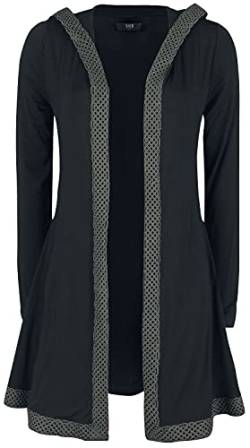 Black Premium by EMP Damen schwarzer Cardigan mit Kapuze und Knoten-Borte XL von Black Premium by EMP