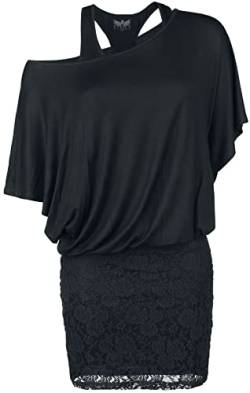 Black Premium by EMP Damen schwarzes Kleid im Double-Layer-Look mit Spitze 5XL von Black Premium by EMP