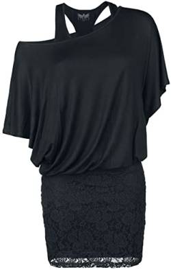 Black Premium by EMP Damen schwarzes Kleid im Double-Layer-Look mit Spitze L von Black Premium by EMP