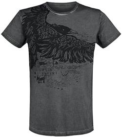 Black Premium by EMP Herren graues T-Shirt mit rockigem Print L von Black Premium by EMP