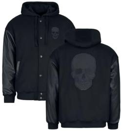 Black Premium by EMP Herren schwarze College Jacke mit Totenkopf XXL von Black Premium by EMP