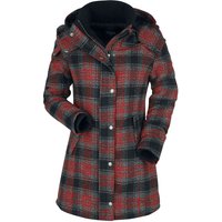 Black Premium by EMP Kurzmantel - Checkered Short Coat - S bis 5XL - für Damen - Größe L - schwarz/rot von Black Premium by EMP