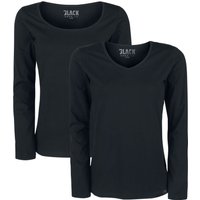 Black Premium by EMP Langarmshirt - Doppelpack Longsleeve - S bis 5XL - für Damen - Größe 5XL - schwarz von Black Premium by EMP