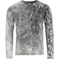 Black Premium by EMP Langarmshirt - Longsleeve With Runes Print - S bis XXL - für Männer - Größe L - grau von Black Premium by EMP