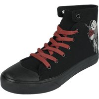 Black Premium by EMP Sneaker high - Sneaker With Rose and Skull Print - EU37 bis EU41 - für Damen - Größe EU37 - schwarz von Black Premium by EMP