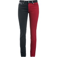 Black Premium by EMP Stoffhose - Skarlett - W27L32 bis W34L34 - für Damen - Größe W34L32 - schwarz/rot von Black Premium by EMP