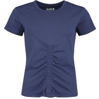 Black Premium by EMP T-Shirt - Blaues T-Shirt mit Raffung auf der Front - XS bis XXL - für Damen - Größe M - blau von Black Premium by EMP