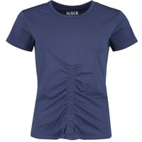 Black Premium by EMP T-Shirt - Blaues T-Shirt mit Raffung auf der Front - XS bis XXL - für Damen - Größe XL - blau von Black Premium by EMP