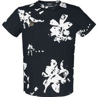 Black Premium by EMP T-Shirt - T-Shirt mit weißen Blumen und kleiner Stickerei - S bis XL - für Männer - Größe M - schwarz von Black Premium by EMP