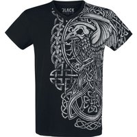 Black Premium by EMP T-Shirt - schwarzes T-Shirt mit Print und V-Ausschnitt - S bis 5XL - für Männer - Größe S - schwarz von Black Premium by EMP