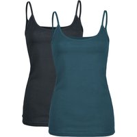 Black Premium by EMP Top - Doppelpack Tops mit dünnen Trägern - S bis 5XL - für Damen - Größe S - schwarz/petrol von Black Premium by EMP