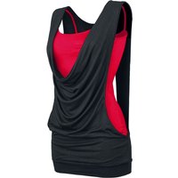 Black Premium by EMP Top - Open Double Layer - XS bis 3XL - für Damen - Größe XXL - schwarz/rot von Black Premium by EMP