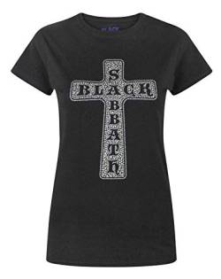 Black Sabbath Diamante Cross Skinny T Shirt (Black) von Black Sabbath