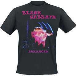 Black Sabbath Paranoid Tracklist Männer T-Shirt schwarz M 100% Baumwolle Band-Merch, Bands von Black Sabbath