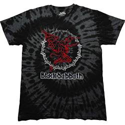 Black Sabbath T Shirt Rot Henry Band Logo Nue offiziell Unisex Tie Dye Schwarz XL von Black Sabbath