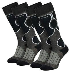 Black Snake® 2 Paar Skisocken für Damen und Herren Funktionssocken Sportsocken - Schwarz/Anthrazit - 43/46 von Black Snake