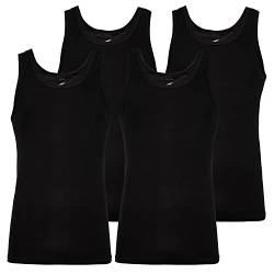 Black Snake® Herren Unterhemd 4er Set Seamless Tank Top Feinripp Achselshirt - Schwarz - 6/L von Black Snake