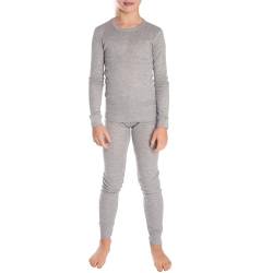 Black Snake® Thermounterwäsche Kinder Thermo Unterwäsche Lange Unterhose + Langarm Unterhemd - Grau - 122-128 von Black Snake