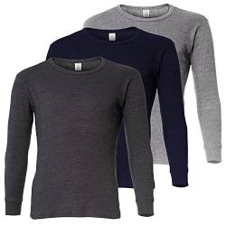 Black Snake Thermounterhemd Herren 3er Pack | Thermo Unterhemd mit Innenfleece | 3 Stück Langarm Thermohemden - Anthrazit/Blau/Grau - 10/4XL von Black Snake